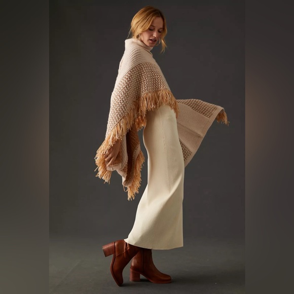 By Anthropologie Cropped Poncho Sweater - Picture 4 of 8